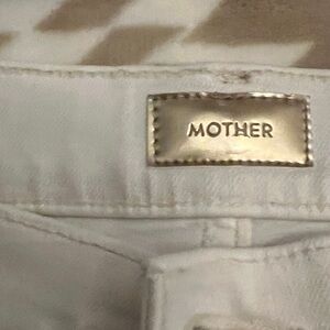 MOTHER Cream and White Denim